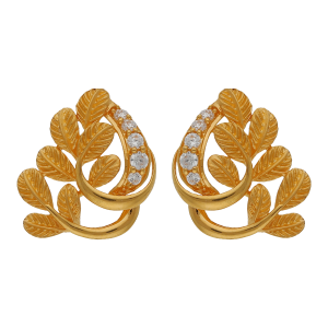 Elegant Leaf-Shaped Gold Earrings